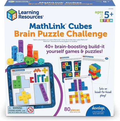 Learning Resources MathLink Cubes Kindergarten Math Activity Set Sea Adventures! - 115 Pieces, Age 5+, STEM Teaching Toys, Kindergartner Games