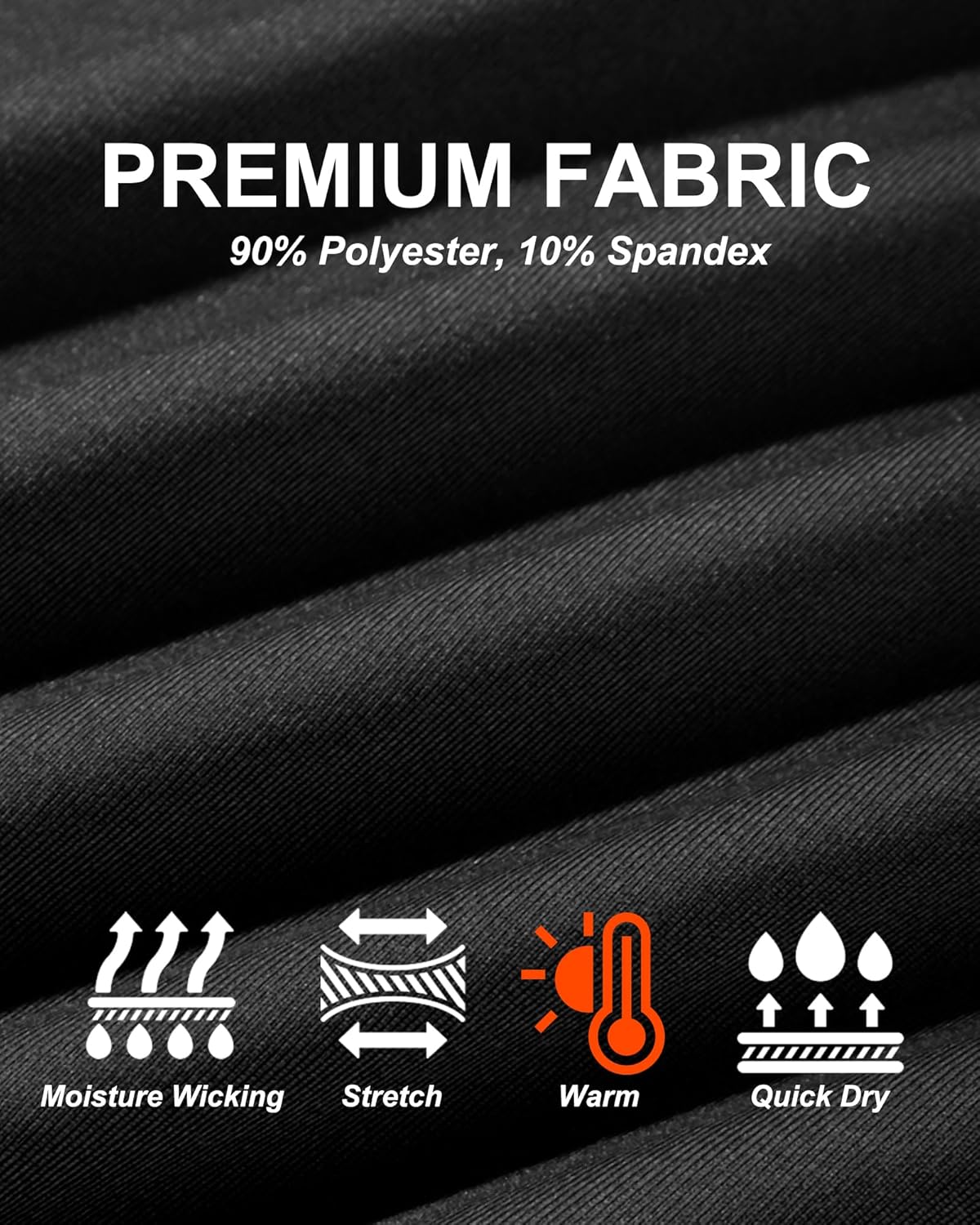 Men's Thermal Shirts Long Sleeve Fleece Lined Crew Neck Base Layer Athletic Workout Tops
