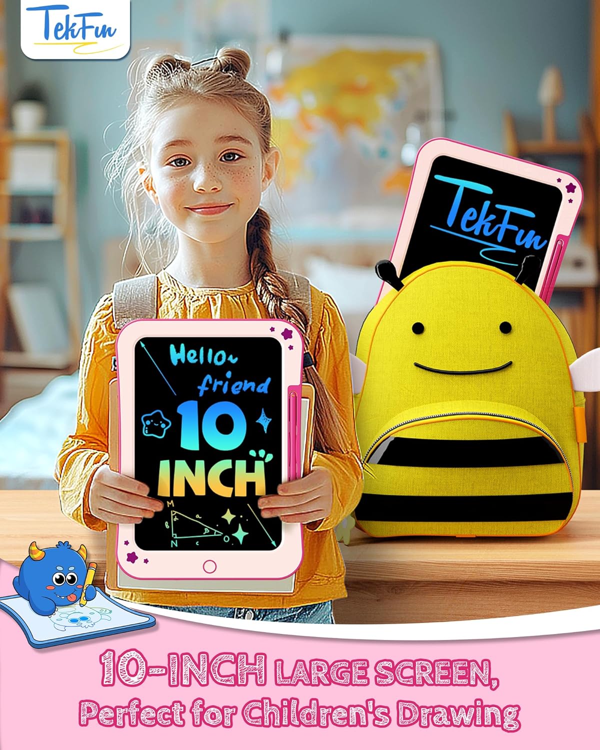 Birthday Gifts for Kids, 10inch LCD Writing Tablet Doodle Board, Mess Free Coloring Drawing Pad,Toddler Travel Toys, 3 4 5 6 7 8 Year Old Girl Birthday Gift, Christmas Easter Toys