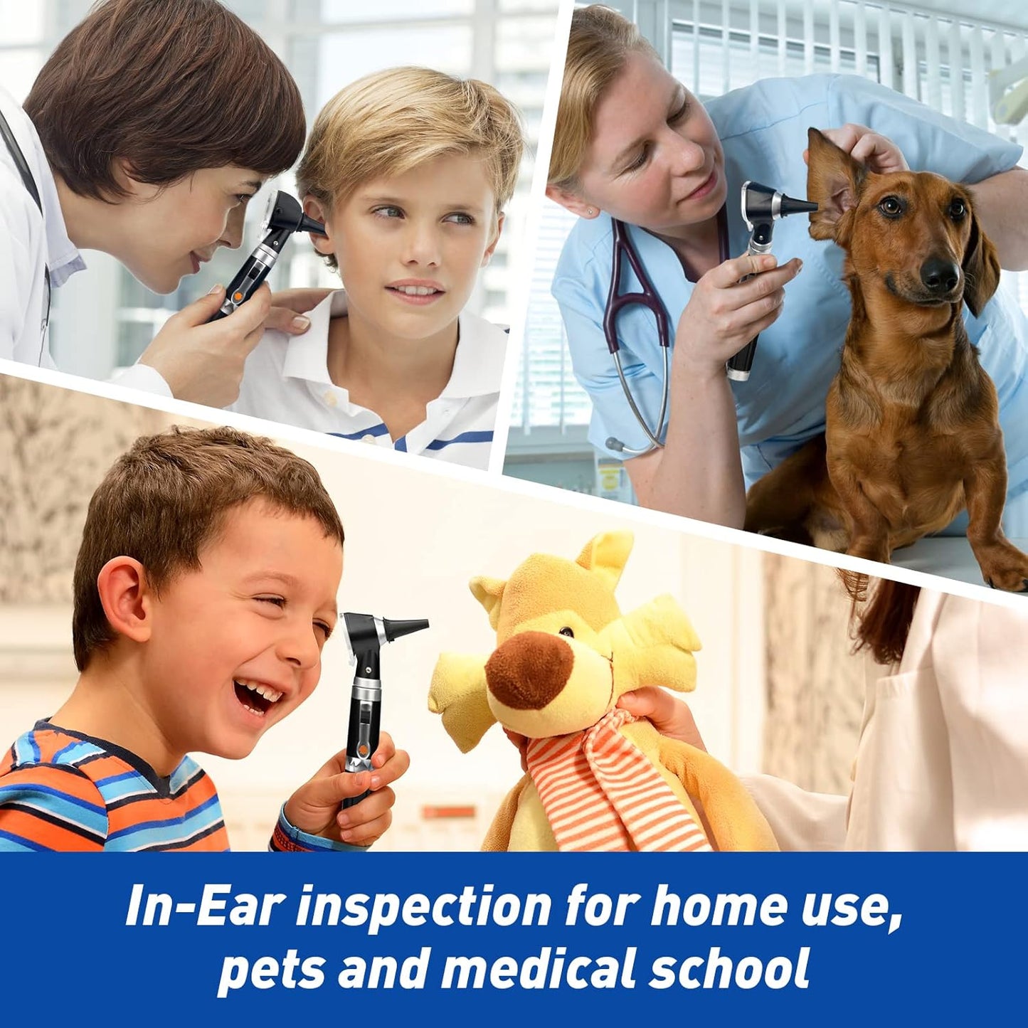 Scian Otoscope - Ear Scope with Light, Ear Infection Detector and Pocket Ear Checker Kit with 3X Magnify Lens, Suitable for Kids, Adults, Doctors, Pets(Pink)