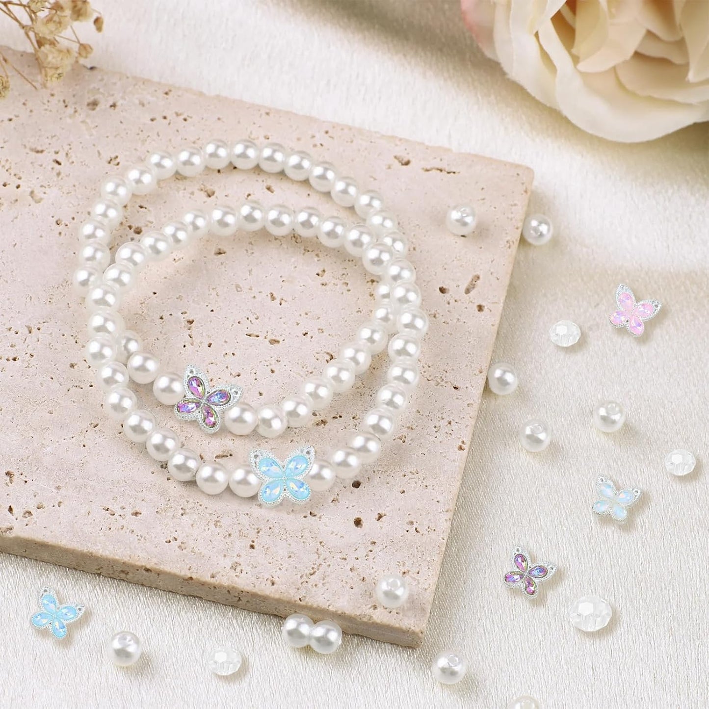 Hpebl 2136PCS Beads for Bracelets Pearl Bracelet Making Kit Friendship Bracelet Kits Bracelet Bead Kits Small Pearl Bead and Gold Beads Beading Kit for Bracelets Jewelry Making Kit