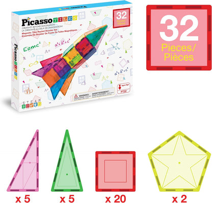 PicassoTiles Window and Door Clip On Magnetic Blocks Magnet Tiles Magnets Building Tile Construction Toy Set STEM Education Toys Learning Kit Stacking Block Playset Boys & Girls Age 3+ PT30