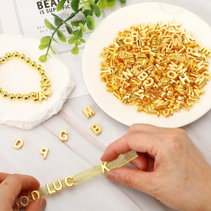 Augshy 400Pcs Large Letter Beads, Macaroon Hollow Letter Beads Plastic A-Z Mixed Alphabet Shape Bead for Jewelry Making Bracelets Necklaces Key Chains Shoelaces Crafts Party Decor(9 x 12 mm)