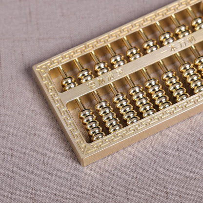 Brass Mini Abacus, Copper Decoration, Chinese Calculator Math Tool for Kids Adults, Gold (09-1)
