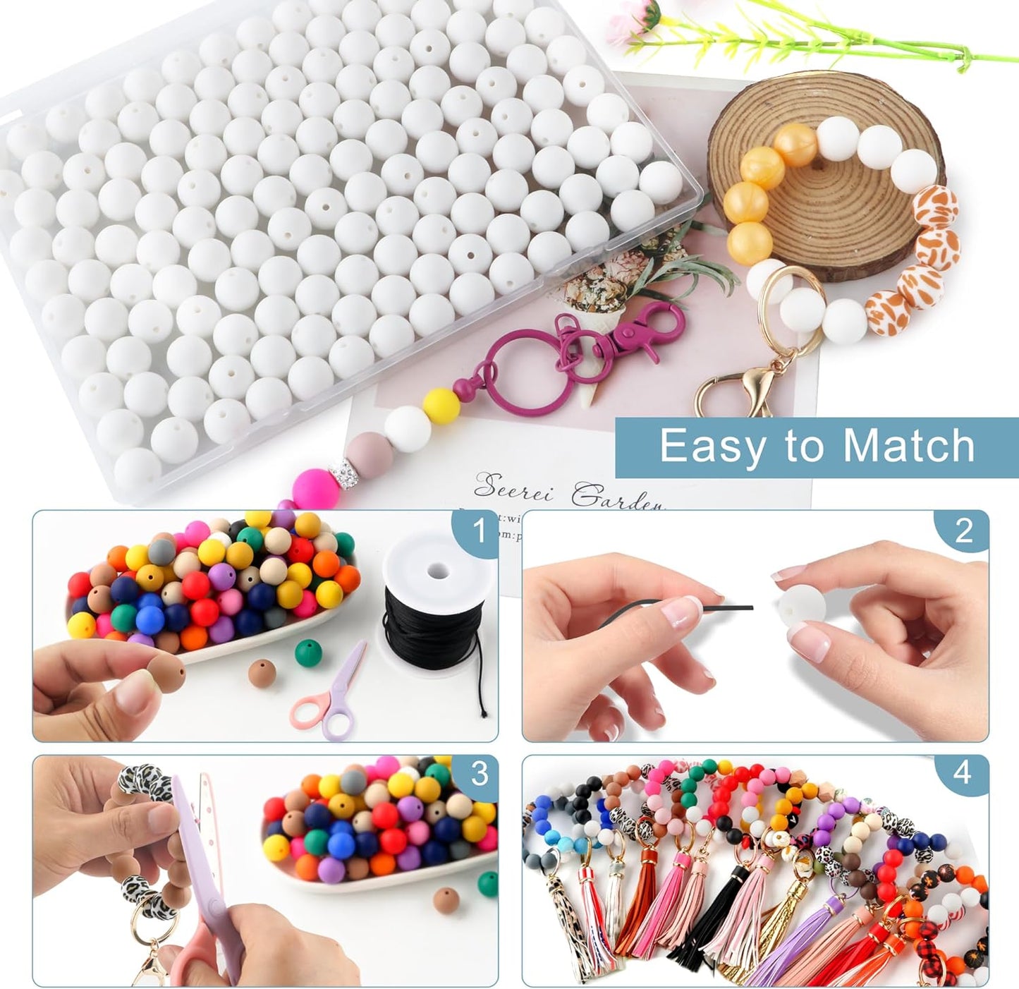 65Pcs 19mm Silicone Beads for Keychain Making Bracelet Necklace, Bulk Round Silicone Beads for Pens（Christmas Green） - Colors B