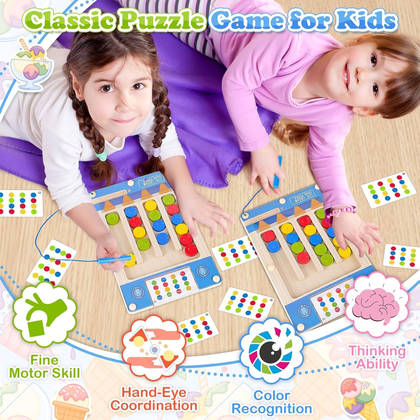 Kids Montessori Magnetic Wooden Toys: 3 4 5 6 7 Year Old Birthday Gift for Boys Girls Age 4-7 Preschool Educational Learning Activities Toy Sensory Autistic Puzzle Maze Game Present for Toddlers