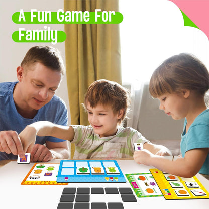 Magnetic Shopping List Game, Funny Spanish Groceries Matching Memory Game, Race to Collect Your Items Educational Toy for Boys & Girls at Home