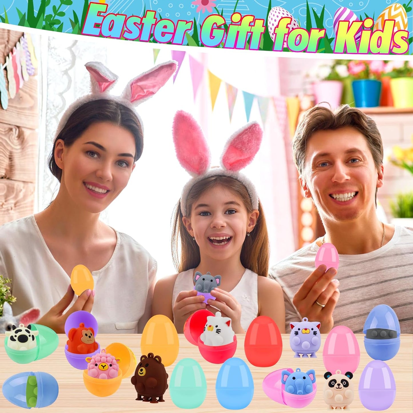 ChildFun 24 PCS Party Favors for Kids,3D Animal Pop Toys,Goodie Bags Stuffers for Kids,Pinata Stuffers Carnival Prizes,Fidget Toys Bulk,Prize for Classroom,Suction Toys for Toddlers