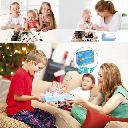 LELEMON 100 Pieces Jigsaw Puzzles in a Metal Box for Kids Age for 4-8 Boys Girls Toy Puzzles Construction Site Vehicles Children Learning Educational Puzzles Toys