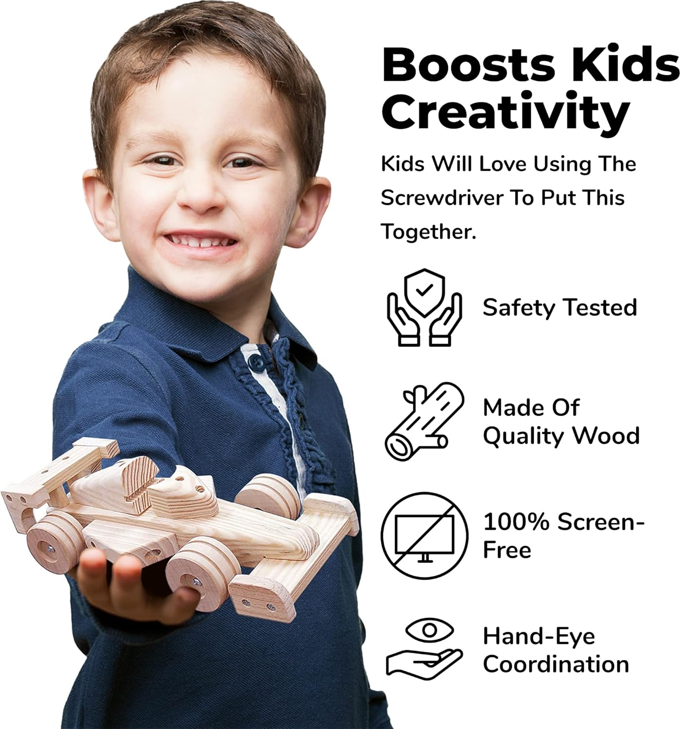 Kraftic Woodworking Building Kit for Kids and Adults, with 3 Educational DIY Carpentry Construction Wood Model Kit Toy Projects for Boys and Girls - Tow Truck, Birdhouse and Dump Truck