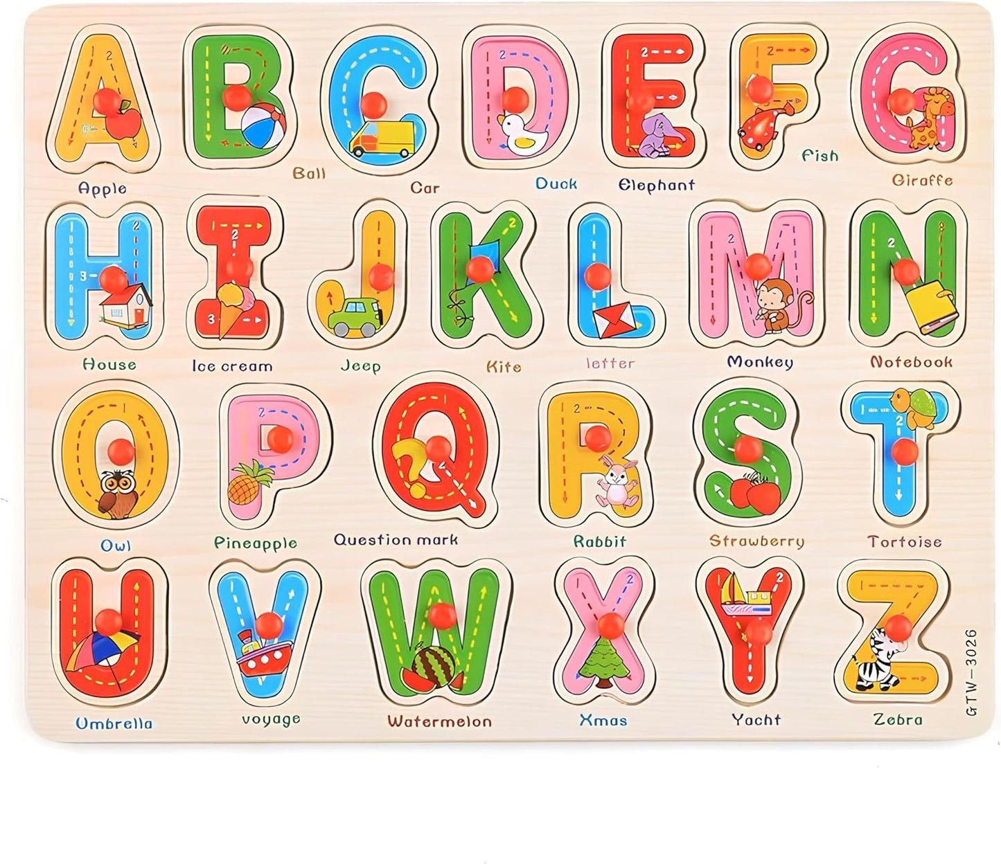 Wooden Fruit Puzzle for Toddlers 3+ Years, Educational Fruit Shape Learning Toy with Board & Blocks, Fun & Engaging Preschool Activity for Boys and Girls