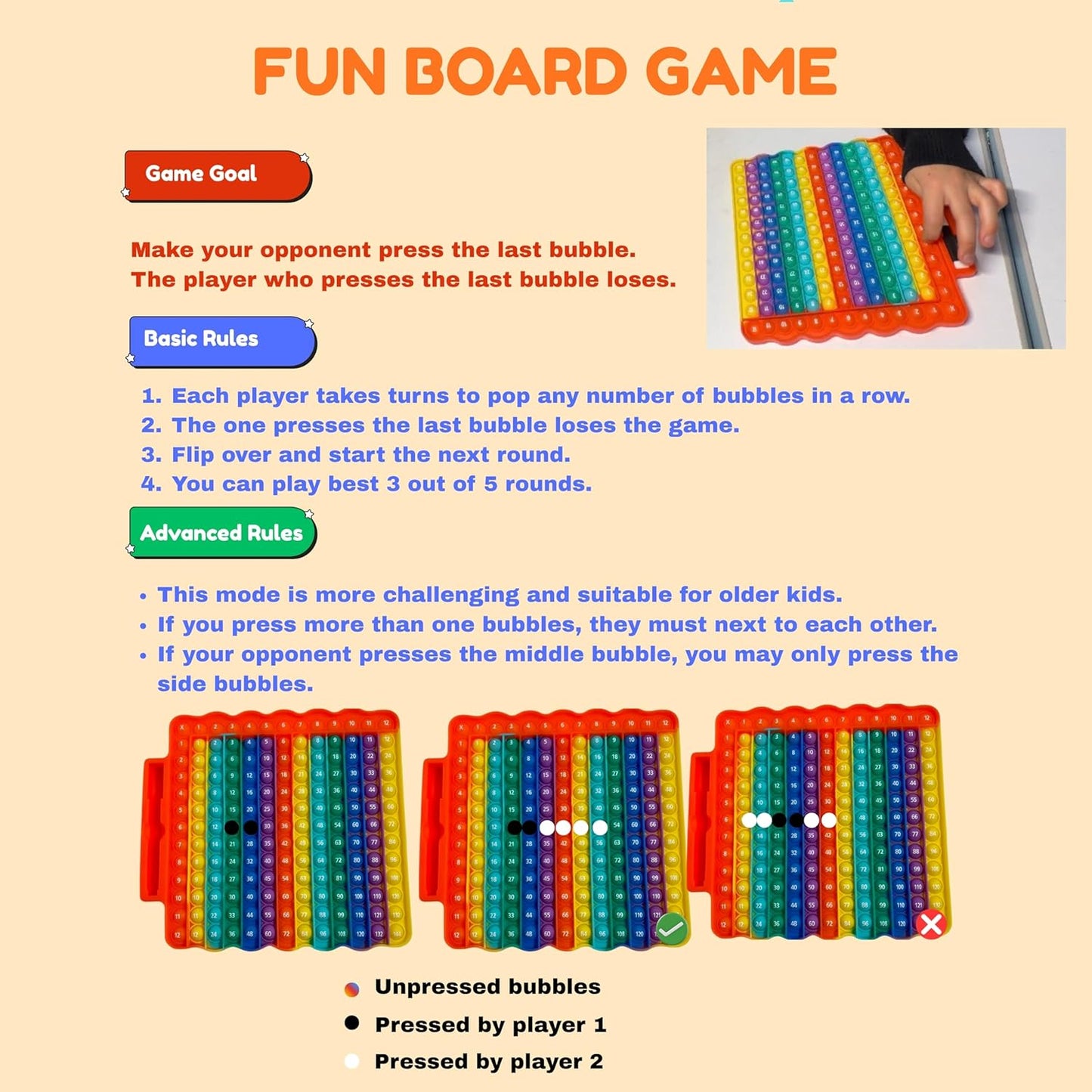 Multiplication & Addition Math Board with Dice, Reusable Writing Practice Board for Kids, Double-Sided 12x12 Times Table & Addition Learning Toy, Sensory Math Game for Classroom & Homeschool