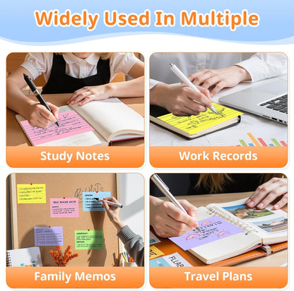 Index Cards 3x5 Inches, 300 PCS, Colored Flash Cards With Ring, Punched Lined Study Card Ruled Flashcards Notecards, Ruled Front And Blank Back, Note Card for School, College And Home