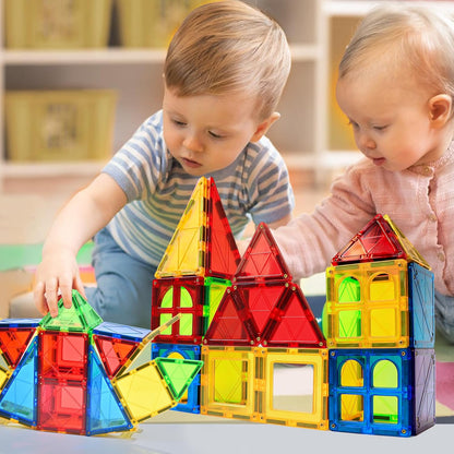 MAGBLOCK Magnetic Tiles Toys for Kids Magnet Building Tiles 100 Pcs Magnetic Blocks Preschool Building Sets Educational Toys for Toddlers Boys and Girls.