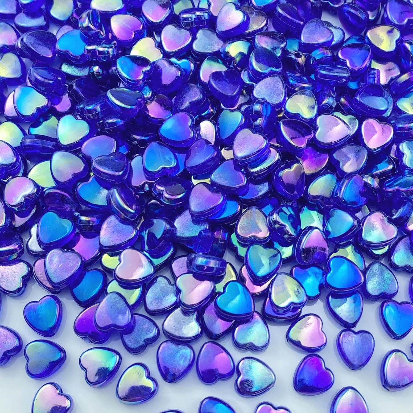 400 PCS Acrylic Heart Shape Beads AB Colors Heart Pony Spacer Beads for Jewelry Making DIY Bracelet Earring Necklace Key Chains(Deep Pink)