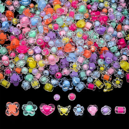 200g+ Candy Bulk Assorted Cute Kandi Beads for Jewelry Making, Bracelet Making Kit, Craft Supplies Charm Beads(Mixed II)
