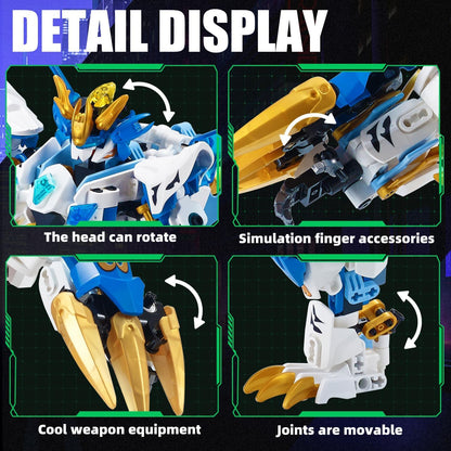 TIALLOW Pterodactyl Robot 2 in 1 Building Toy Sets, Dinosaurs Mech Transforming Building Block Model, Mecha Action Figures Pterosaur Building Kits, for Boys, Adult Age 8-12 (Pterodactyl)