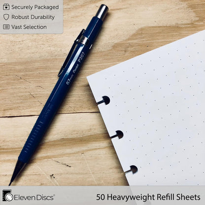 Eleven Discs Discbound Paper, Junior Size Mileage Log Sheets - Premium 120gsm Heavyweight Notebook & Planner Refills - 8 Discs, 5.5 x 8.5 in - Punched for Circa, Arc, TUL (50 Sheets)