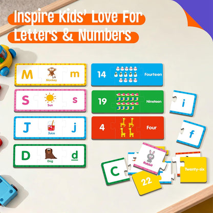 24 Set Addition & Subtraction Puzzles, Self-Correcting Matching Adding and Subtracting Puzzles, Educational Math Games Calculation Activities, Math Learning Toys for Preschool Kids