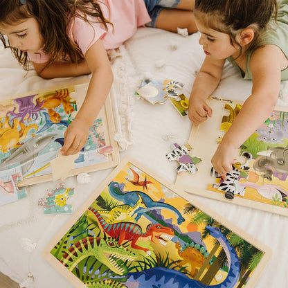 Melissa & Doug Under The Sea Ocean Animals Wooden Jigsaw Puzzle with Storage Tray (24 pcs)