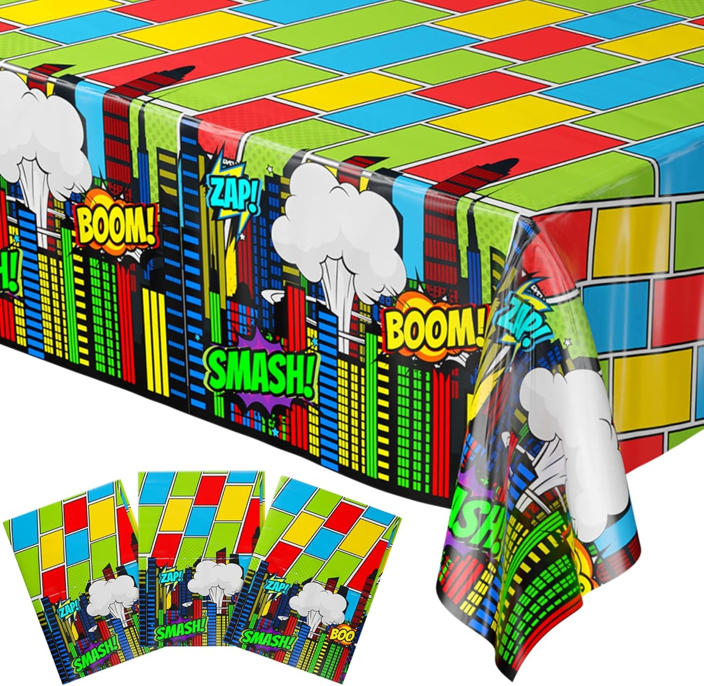 Blue Orchards Science Table Covers (Pack of 3) - 54"x108" XL - Science Birthday Party Decorations, Chemistry Party, Laboratory Theme Table Cloth