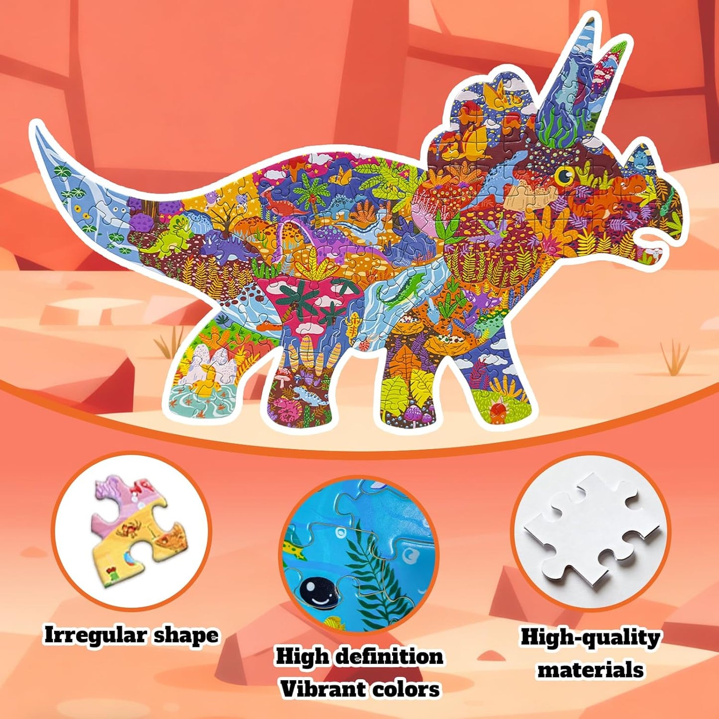 GIVEITALL Irregular Animal Puzzles for Kids Ages 4-6 6-8 8-10 10-12 Year Old,Panda Puzzle 180 Pieces Enlightening Floor Puzzle Game Creative Gifts for Boys Girls (Panda)