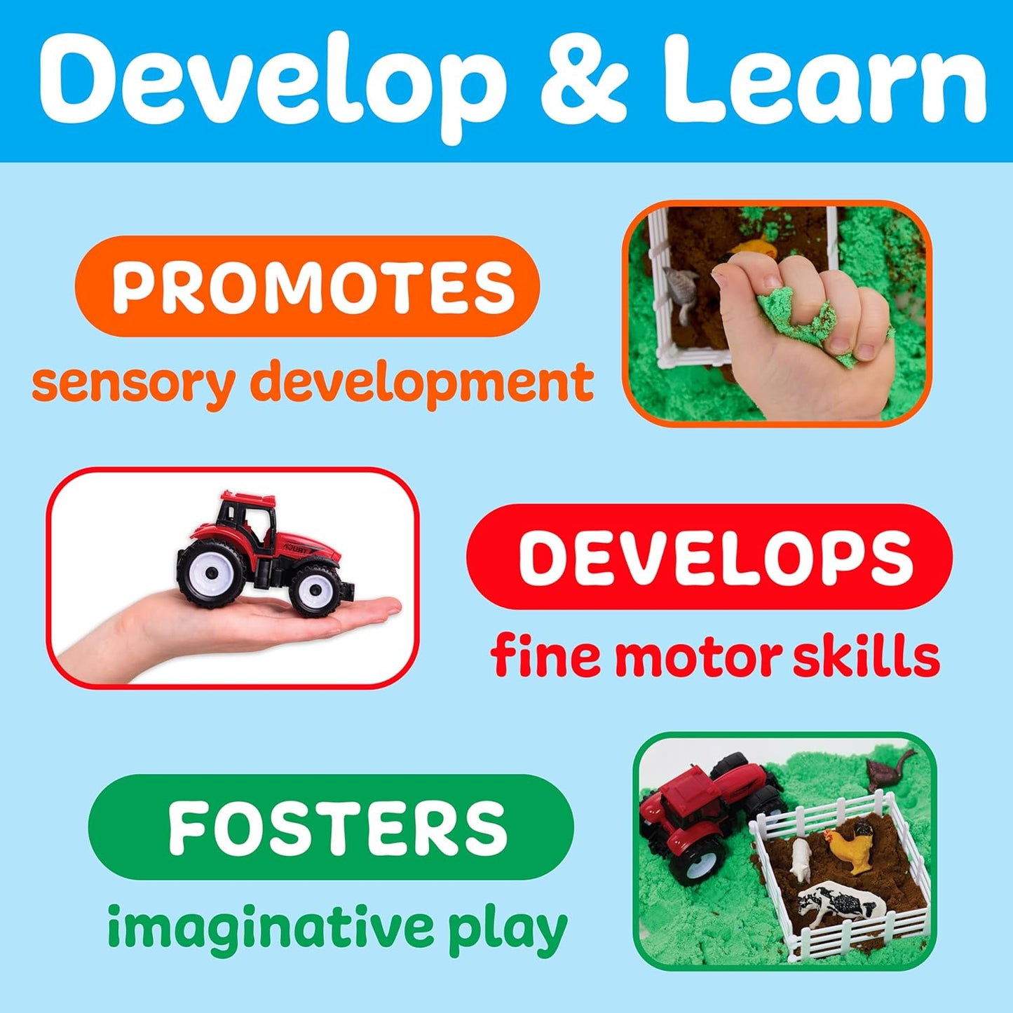Creativity for Kids Sensory Bin: Dinosaur Dig - Toddler Sensory Toys, Sensory Bin Filler and Toddler Activities for Boys and Girls, Dinosaur Toys for Kids Ages 3-5+