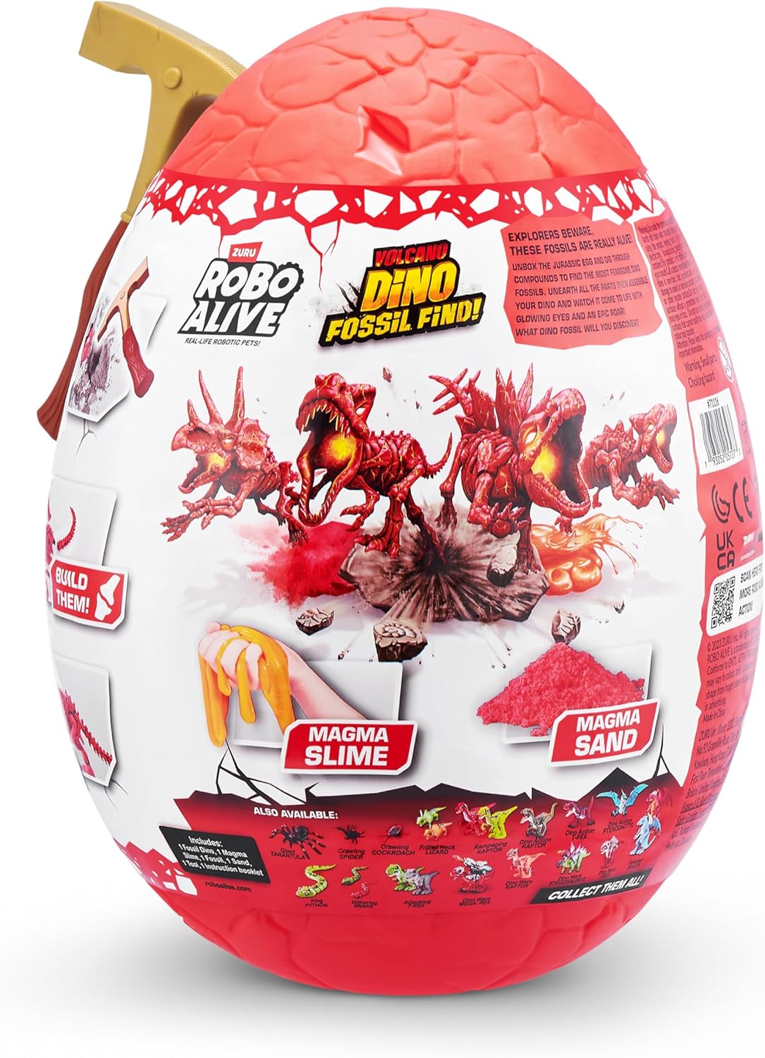 Robo Alive Volcano Dino Fossil Find Stegosaurus by ZURU Boys Age 5+ Dig and Discover, STEM -Excavate Prehistoric Fossils, Educational Toys, Great Science Kit Gift (Stegosaurus)
