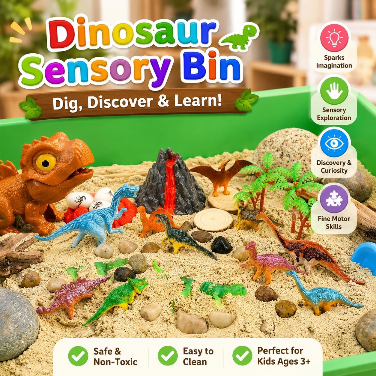 Galaxy Sensory bin, Gemstone Dig Kit,Galaxy Excavation Gem Kit with 5 Real Gemstones for Kids,Space Planet Toys STEM Science Kits,Alien Sandbox Play Set for Girls Boys 3 4 5 6 Years Old