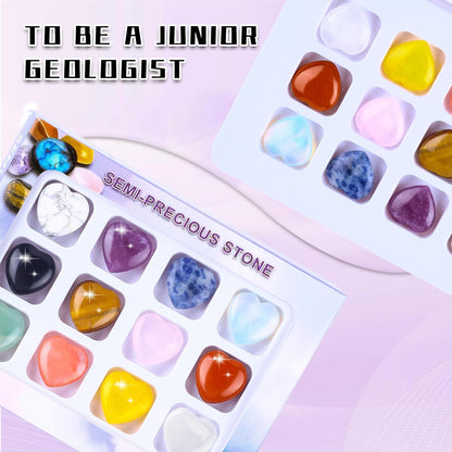 12PCS Natural Star Shaped Gemstones Set 0.8inch Worry Stones Mini Star Crystal Polished Star Pocket Gems Star Shaped for DIY Meditaion Reiki Balancing Decor Rock Kids Beginners