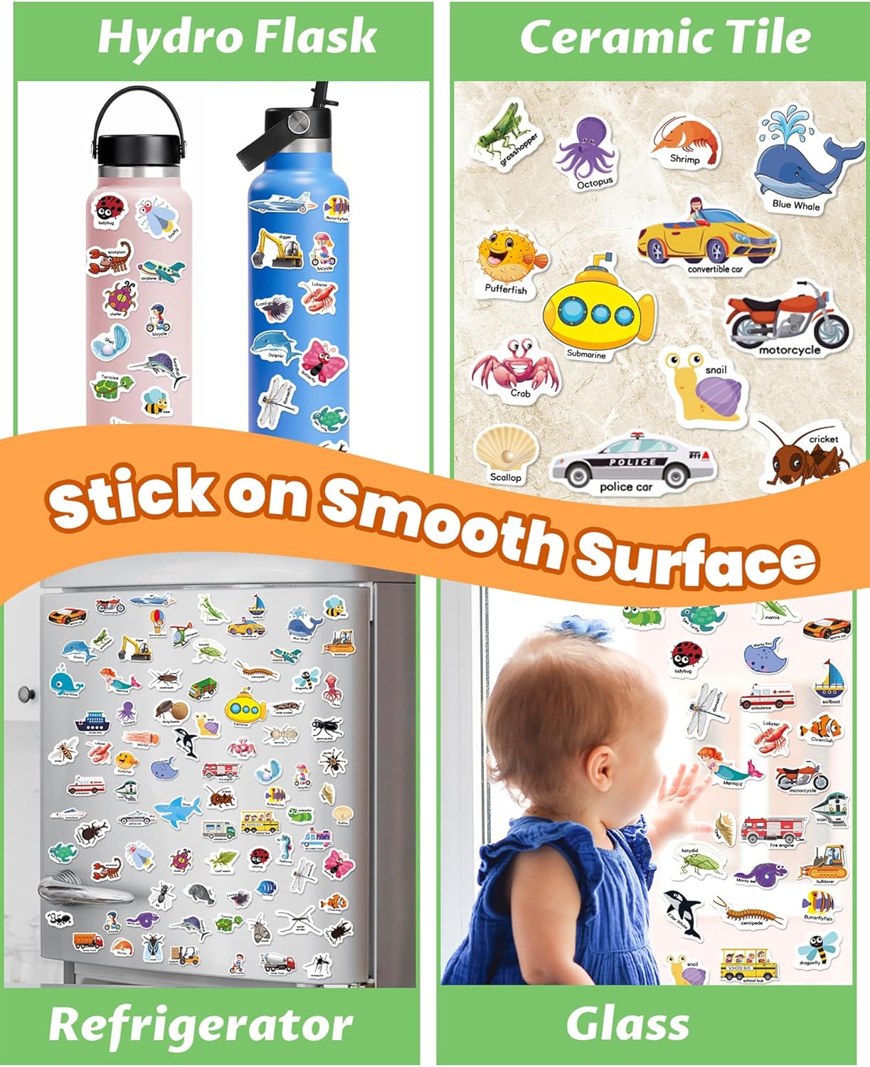 Walenced Reusable Sticker Book for Toddlers, Stickers for Kids, Toddler Sticker Book, Toddler Craft Activities, Toddler Travel Toys Ages 3 and Up Boy Girl Birthday Gifts