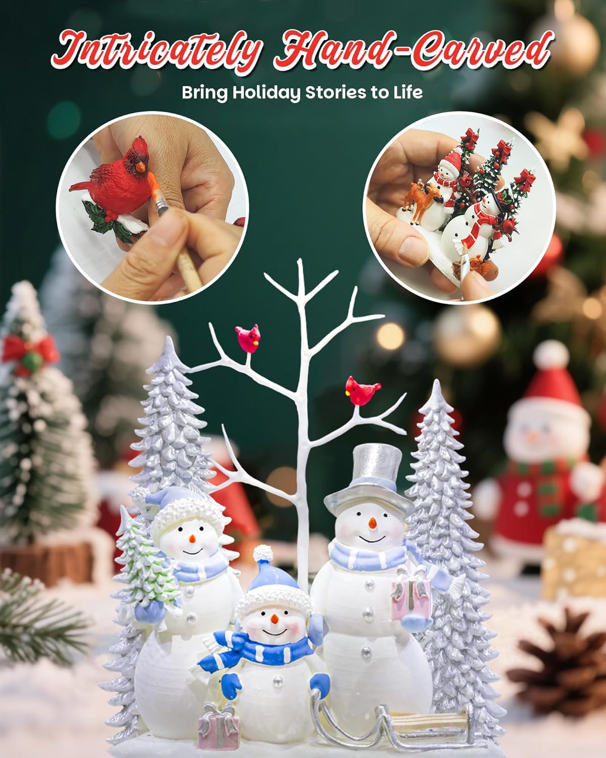 Extra Large Christmas Snow Globes Christmas Lantern, 12.99" Musical Snow Globe with 8 Songs, Santa Snowglobe for Kids Adults, 6H Timer Dual Power, Lighted Christmas Decorations Indoor Gifts
