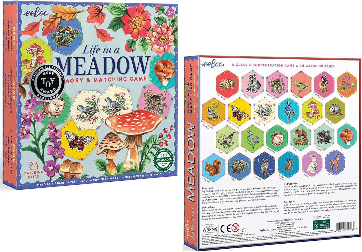 eeBoo: Memory and Matching Game - Life on Earth- 24 Pairs, Develops Recognition, Concentration, Memory & Vocabulary Skills, Age 3+