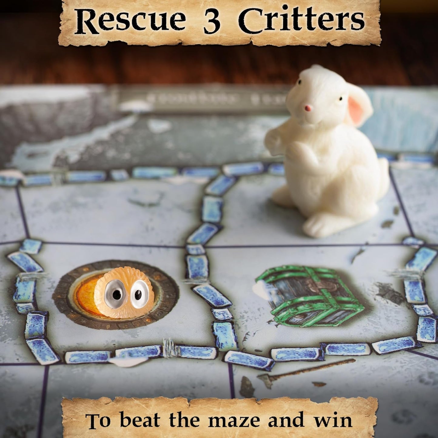 Enchanted Maze - A Light Up Board Game for Families | Ages 5+, 1-6 Players | Cooperative, Competitive and Solo Play Options | with “Secret” LED Light up Tiles, dice, Animal Figurines and a Hag!