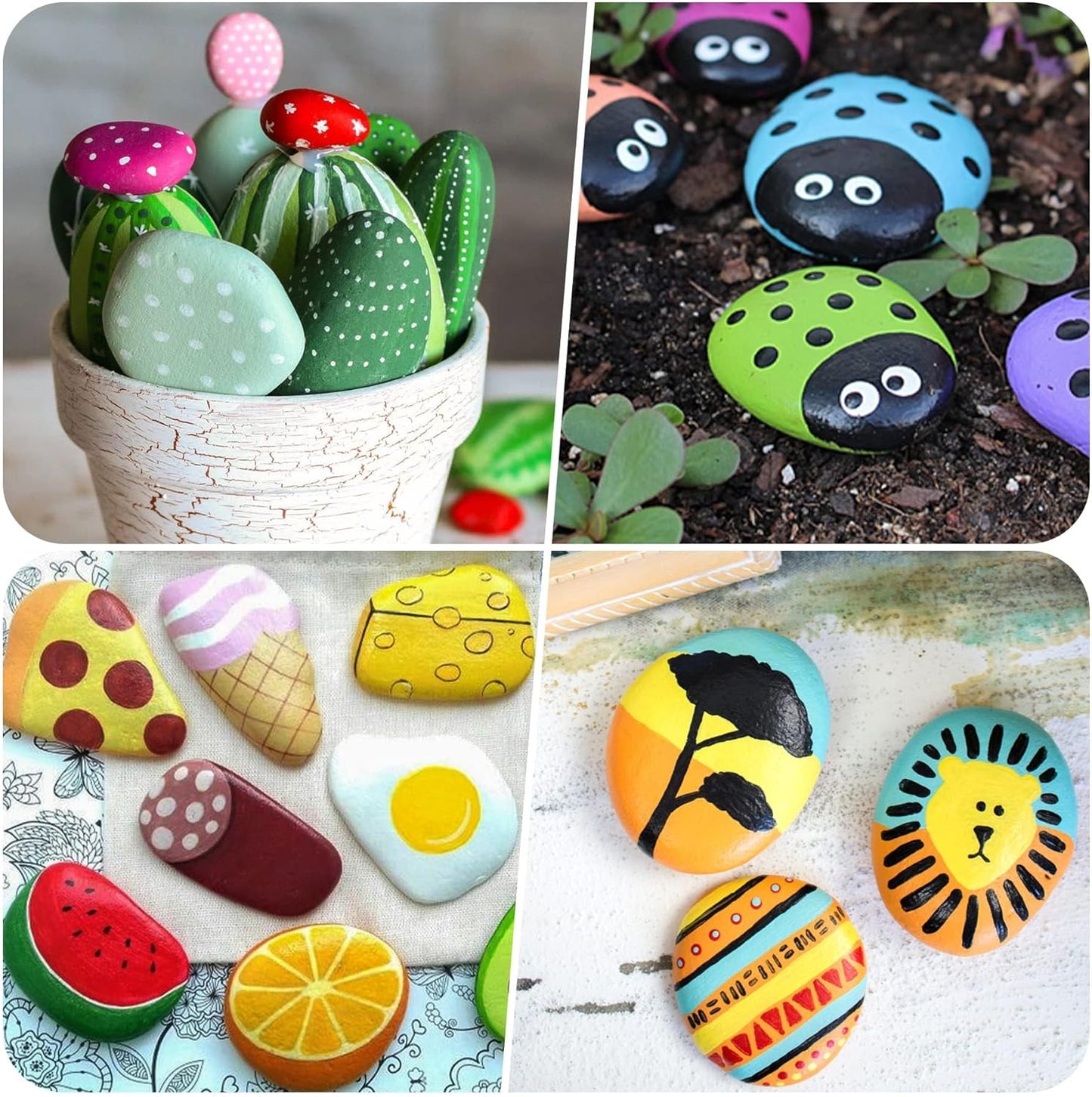 River Rocks for Painting 45 Pcs Large 2-3 Inch Flat Smooth Painting Stones Craft Rock to Paint for Kids Crafts Painting Bulk
