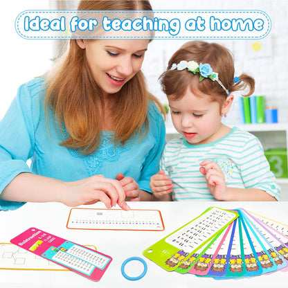 1-12 Multiplication Flash Cards, Large Math Table Flashcards, Including 15 Cards, 2 Dry Erase Markers, 1 Rings, Educational Times Table Flashcards for Classroom Home, for 1st to 3rd Grades