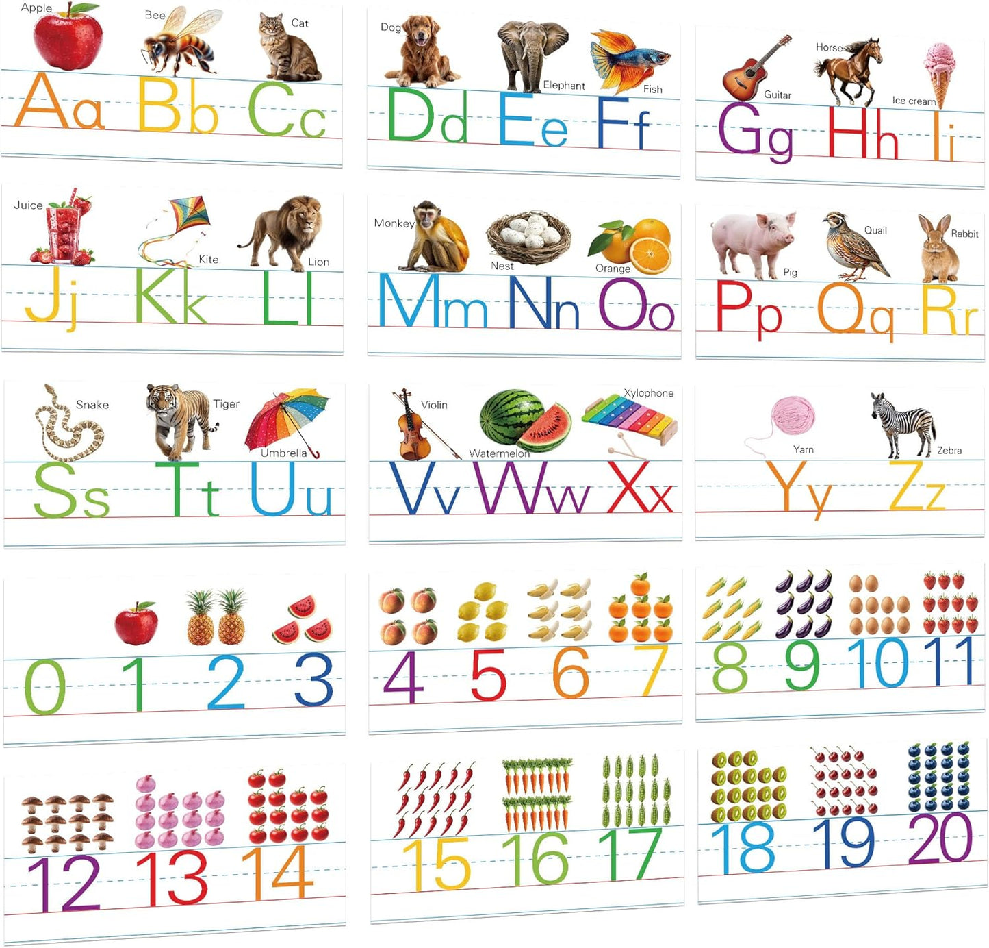 15 Pieces Cursive Alphabet Line Bulletin Board Set Alphabet Classroom Wall Strips Wall Decor for Pre-School Kindergarten Elementary Nursery Homeschool (Cursive)