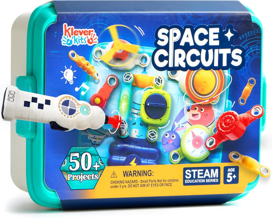 JOVA Klever Kits 50+ Projects Space Circuits - Electronics Kit for Kids with 46+ Components, Electronic STEM Toy Educational Science Kits for Kids Aged 5 6 7 8+