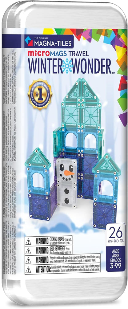 Magna-Tiles microMAGS 26-Piece Travel Magnetic Construction Set – Bold Colors, The Original Magnetic Building Brand