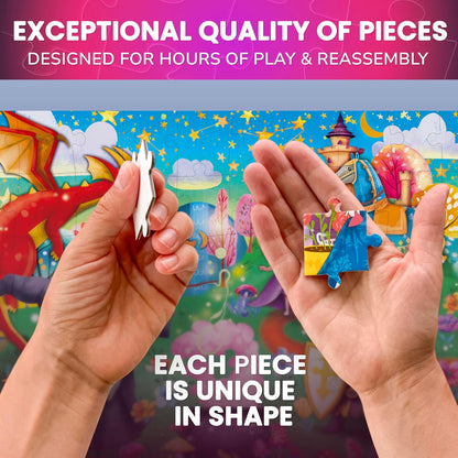 QUOKKA Puzzles for Kids Ages 4-6 - Set of 4x60 Jigsaw Puzzles for Toddlers 3-5 - Unicorn Princess Animals Toys for Children 6-8 yo - Gift Educational Game for Boys & Girls