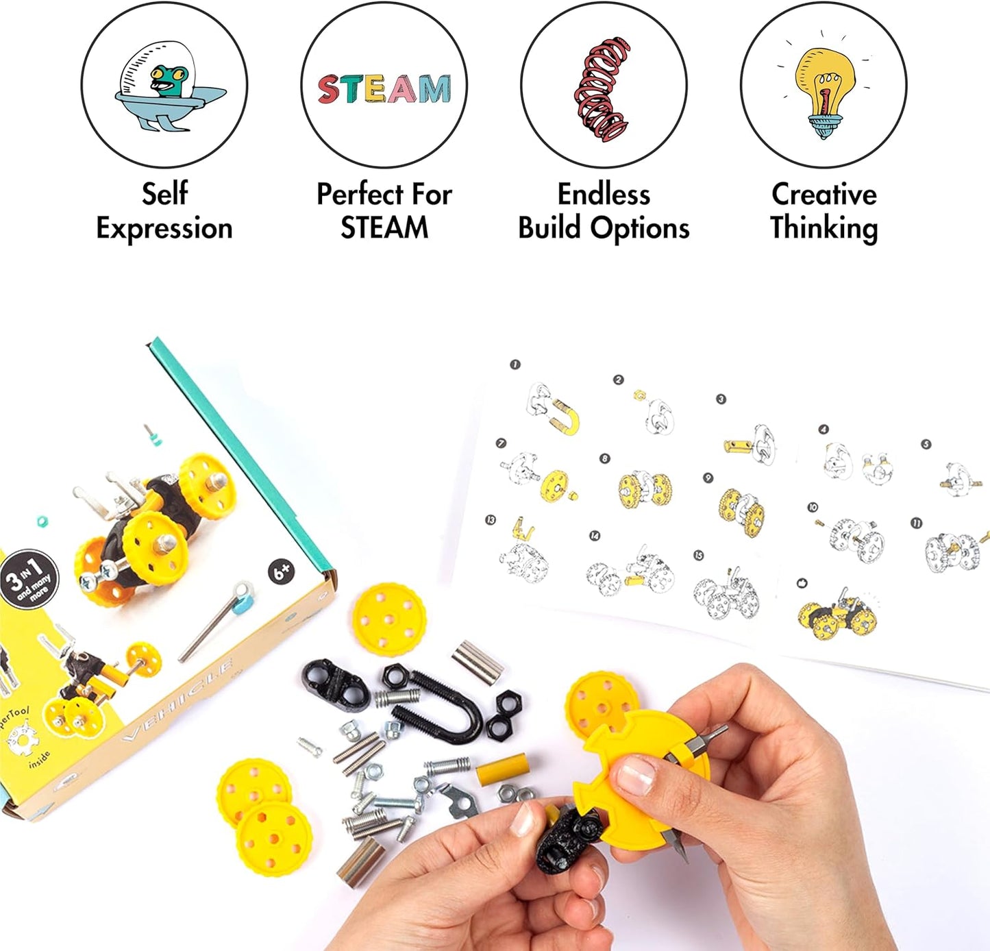 The Off Bits AirBit – Build Your Own Airplane! STEM Building Kit for Creative Kids 8-12 & Curious Adults, Fun Educational Gift for Boys & Girls