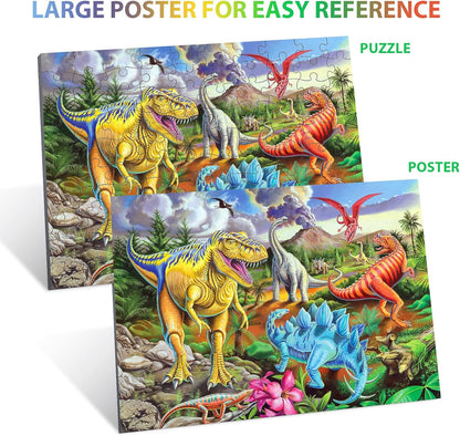 Jigsaw Puzzles for Kids Ages 3-5, 4-8, 6-8 Boys Girls - 60 Piece Construction Site - Large Piece Children Floor Jigsaw Puzzles - Science Educational Toys for 3 4 5 6 7 8 Years Old