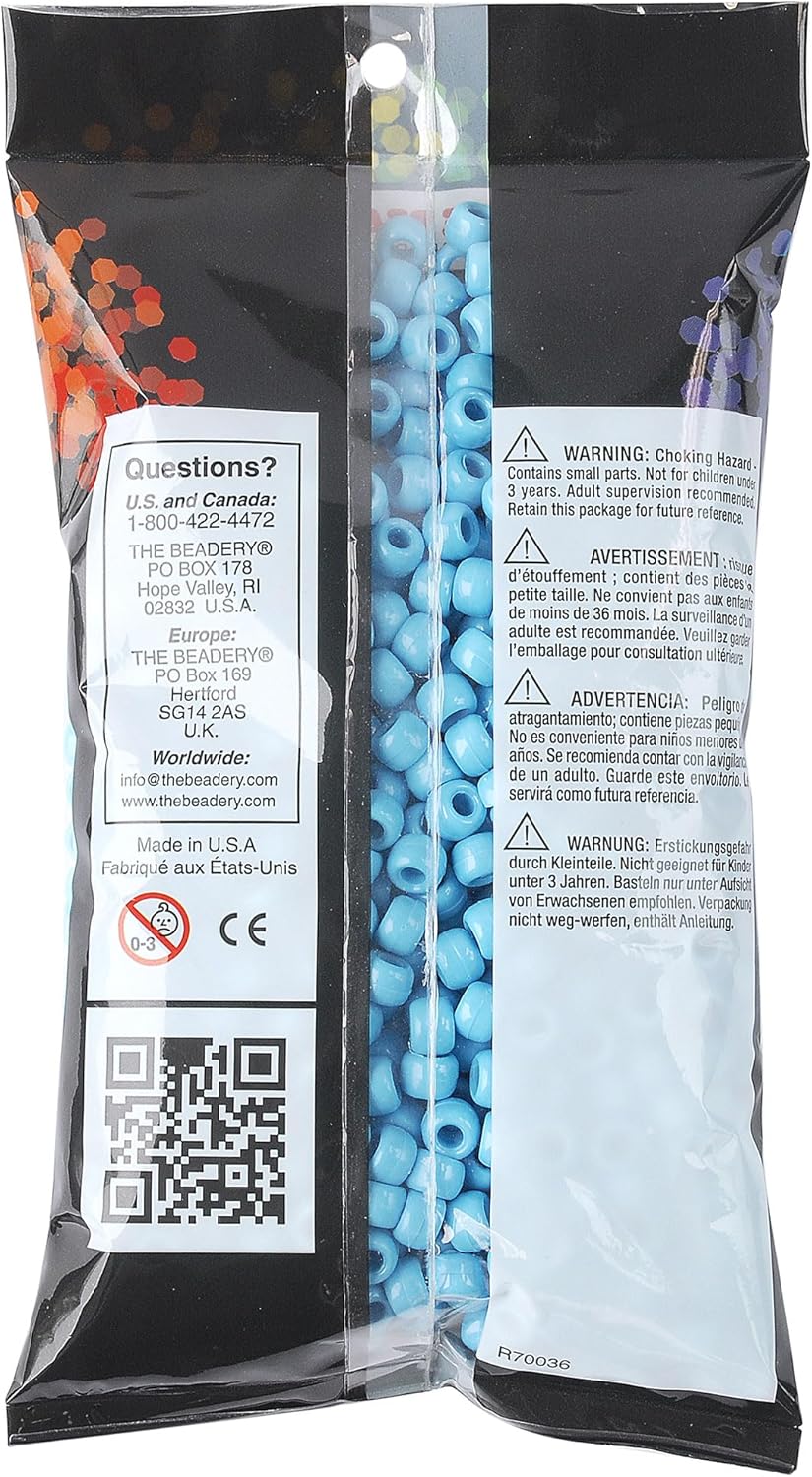 The Beadery Barrel Pony Bead in Baby Blye, 900-Piece