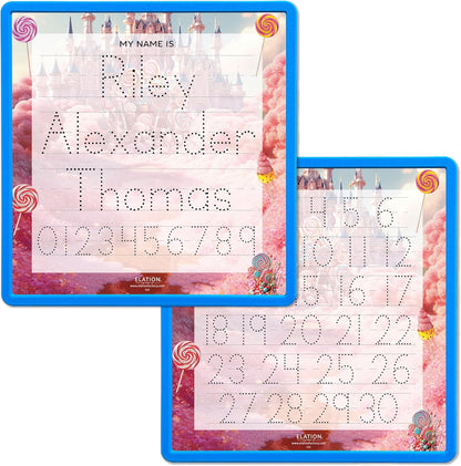 Kid's Name Tracing Board | Dry Erase Letter Tracing | Reusable Name Board | Alphabet Letters | Personalized | Candy Theme
