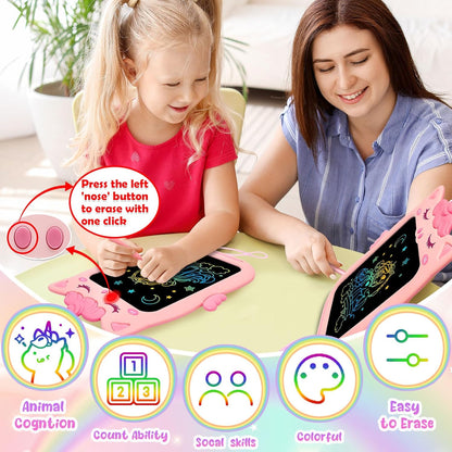 Toddler Toys Age 1-2,10IN Drawing Tablet Doodle Board Writing Tablet for Kids,Learning Toy for 1 2 3 4 5 6 7 8 Year Old Boys Girls Christmas Birthday Gifts,Travel Games Dinosaur Toy for Boys 4-6