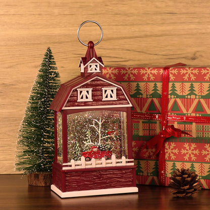 Eldnacele Musical Snow Globe Lantern with Timer, Lighted USB/Battery Operated Swirling Singing Water Glittering Lantern, Snow Globes for Adults and Kids Christmas Decoration- Santa