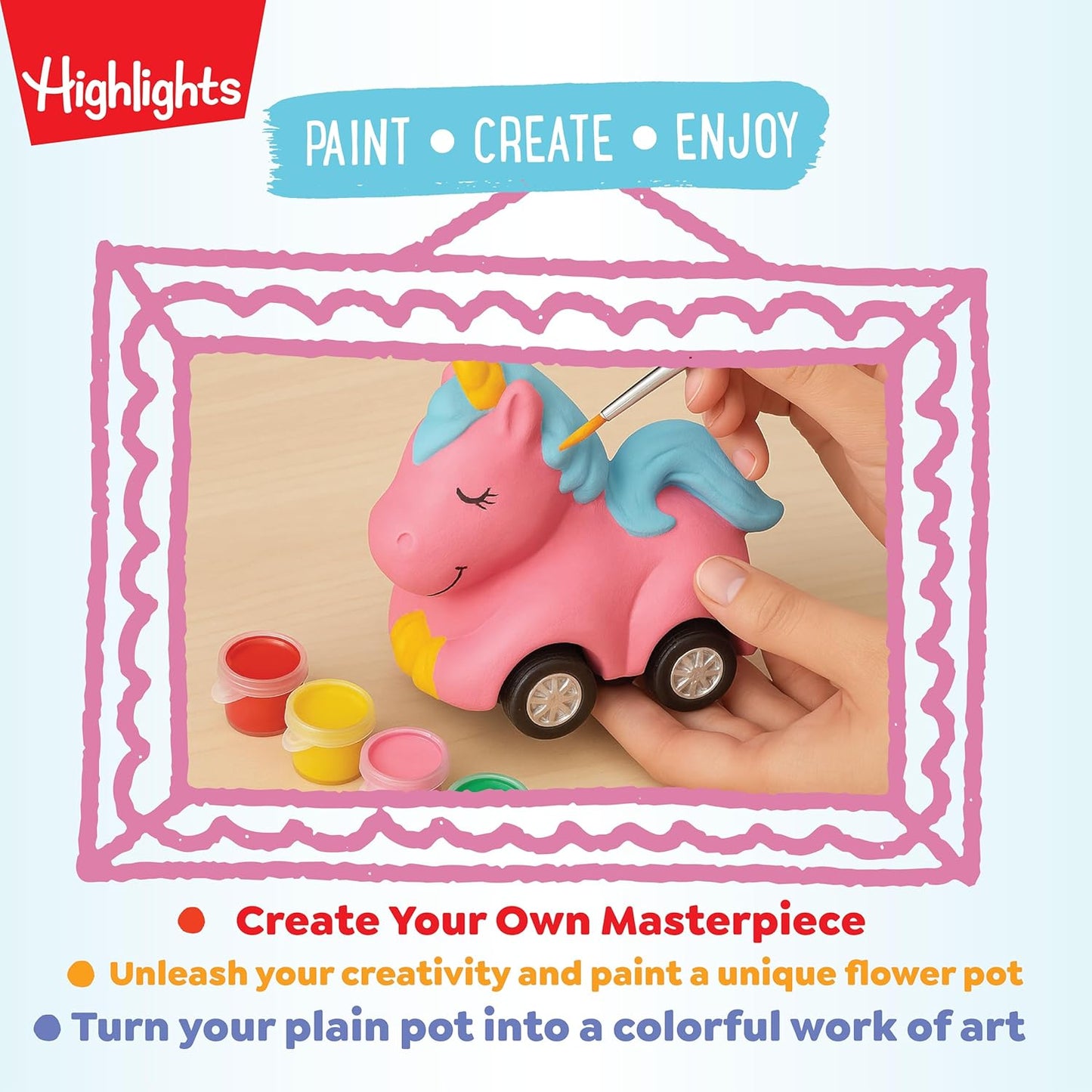 Highlights Paint Your Own Plaster Figurine & Activity Kits – DIY Art Sets with Figurines, Paints, Brush & Bonus Activities – Multiple Themes – Ages 6+