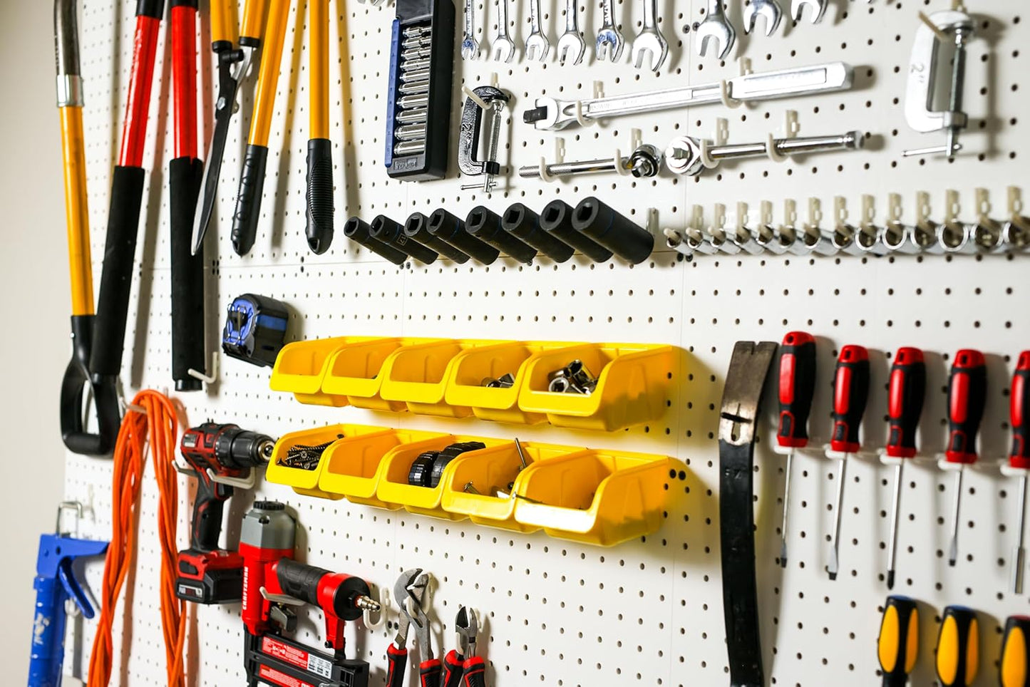 WallPeg PEGBOARD Panels Peg Board Plastic Pegboard Kit 24"x24" (2, White)
