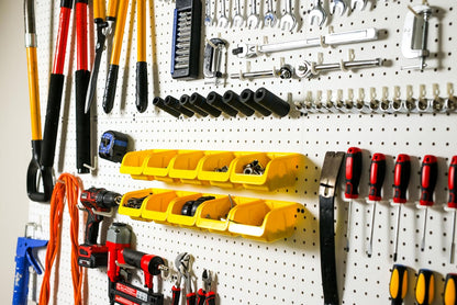 WallPeg PEGBOARD Panels Peg Board Plastic Pegboard Kit 24"x24" (2, White)