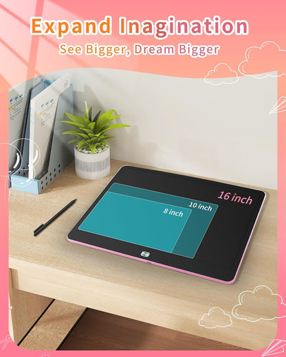 Magnetic LCD Writing Tablet for Fridge, 13 Inch Writing Tablet for Kids, Toddler Drawing Pad, Learning Toys for Boys Girls Ages 3.4.5.6.7.8, Writing Board for to-Do Lists and Family Messages (Blue)